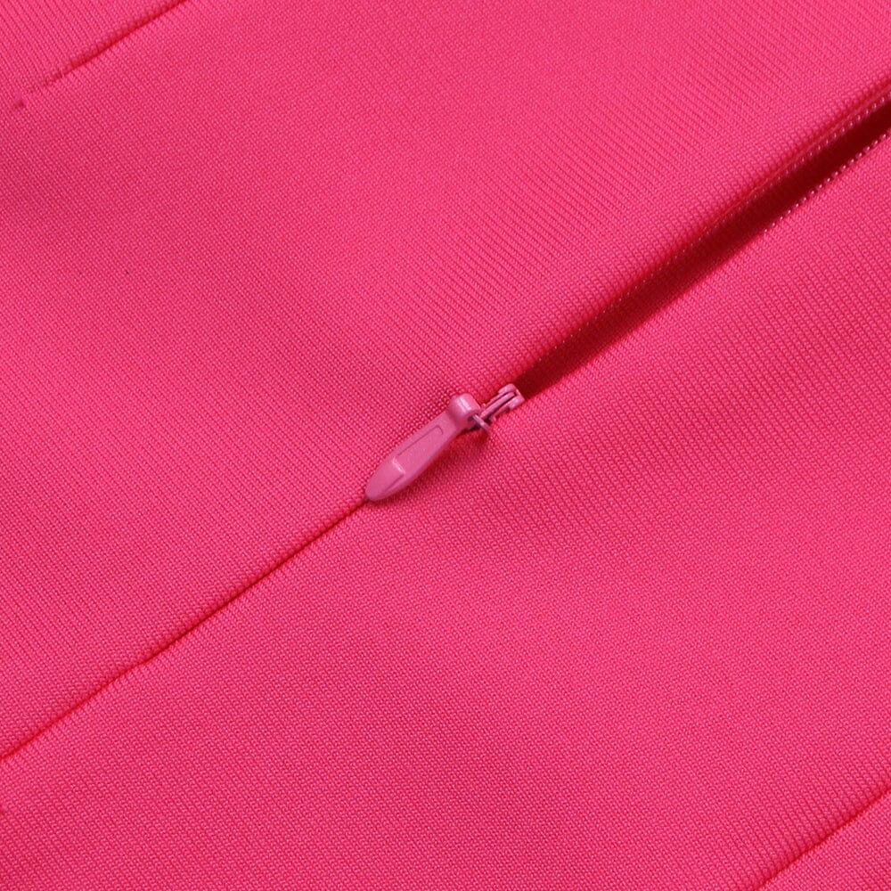 AIIZIE FEATHER BODYCON MAXI DRESS IN PINK - product image