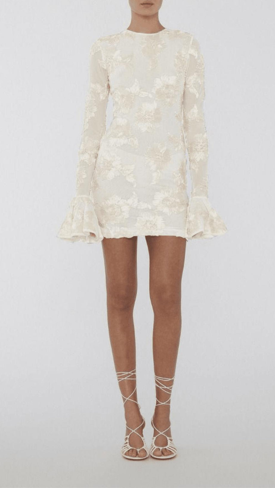 LONG SLEEVE 3D MESH TIGHT MINI DRESS