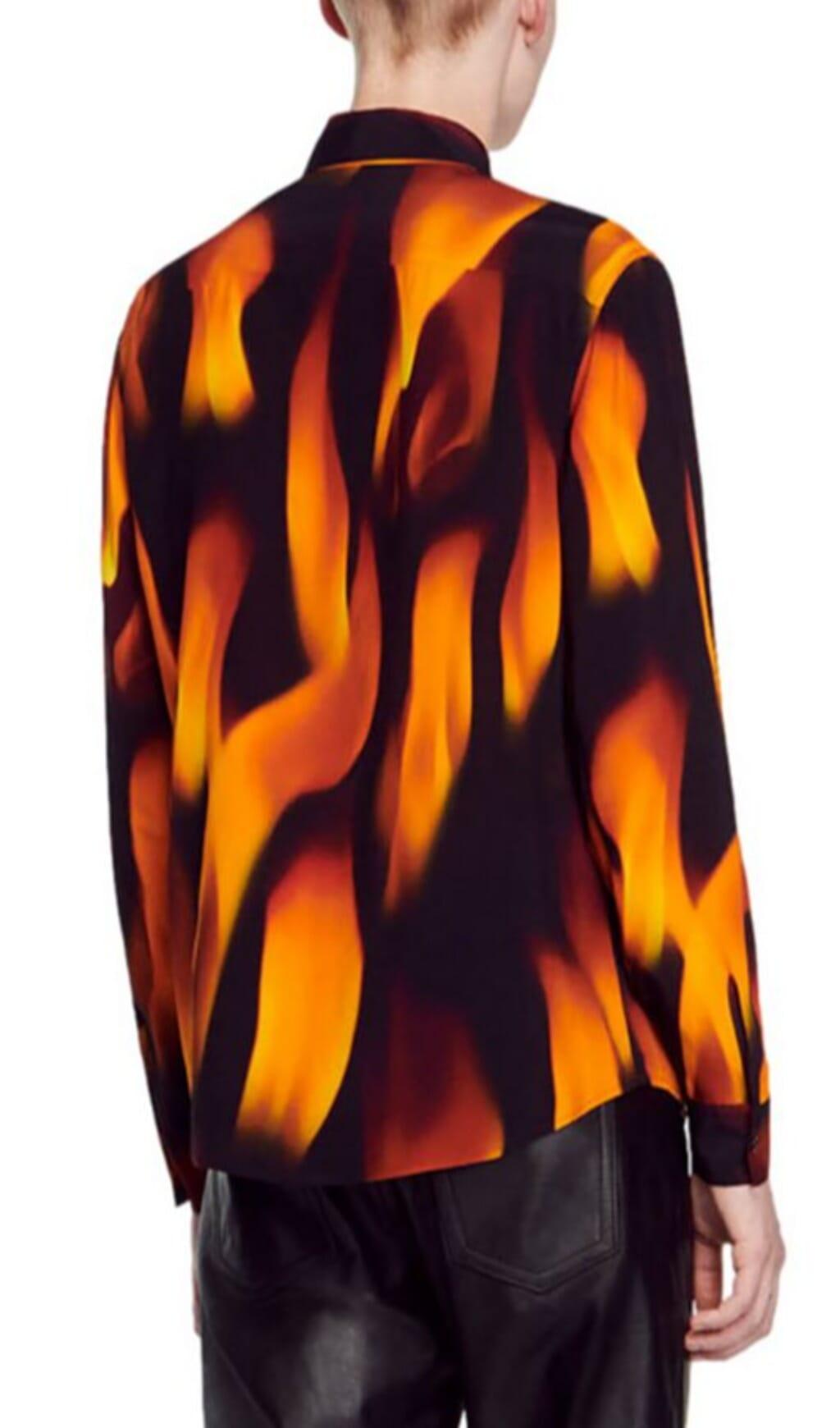 CAMICIA A MANICA LUNGA CON FIAMME 