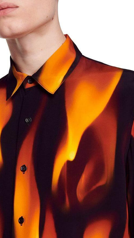 CAMICIA A MANICA LUNGA CON FIAMME 