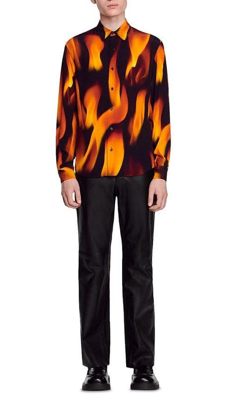 CAMICIA A MANICA LUNGA CON FIAMME 