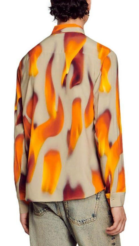 CAMICIA A MANICA LUNGA CON FIAMME 