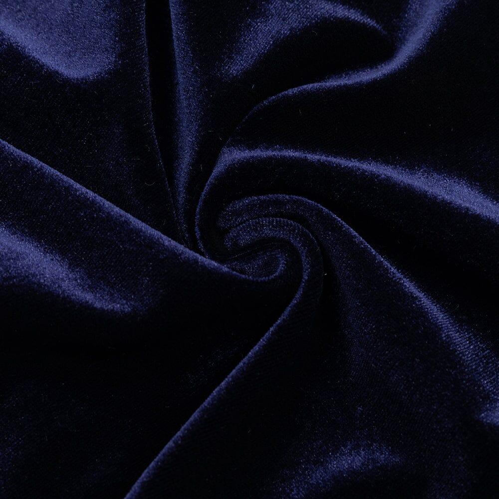 AIIZIE DARK BLUE HALF-HIGH COLLAR LONG-SLEEVED HOLLOW TIGHT SLIT MAXI DRESS - product image