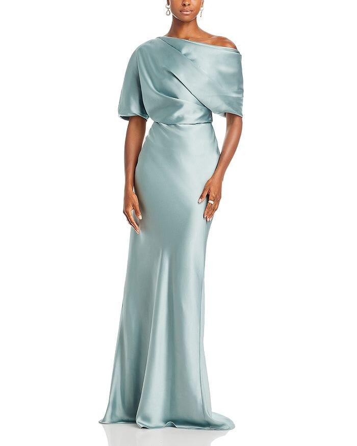 AIIZIE DRAPED SATIN ONE SHOULDER DRESS - product image