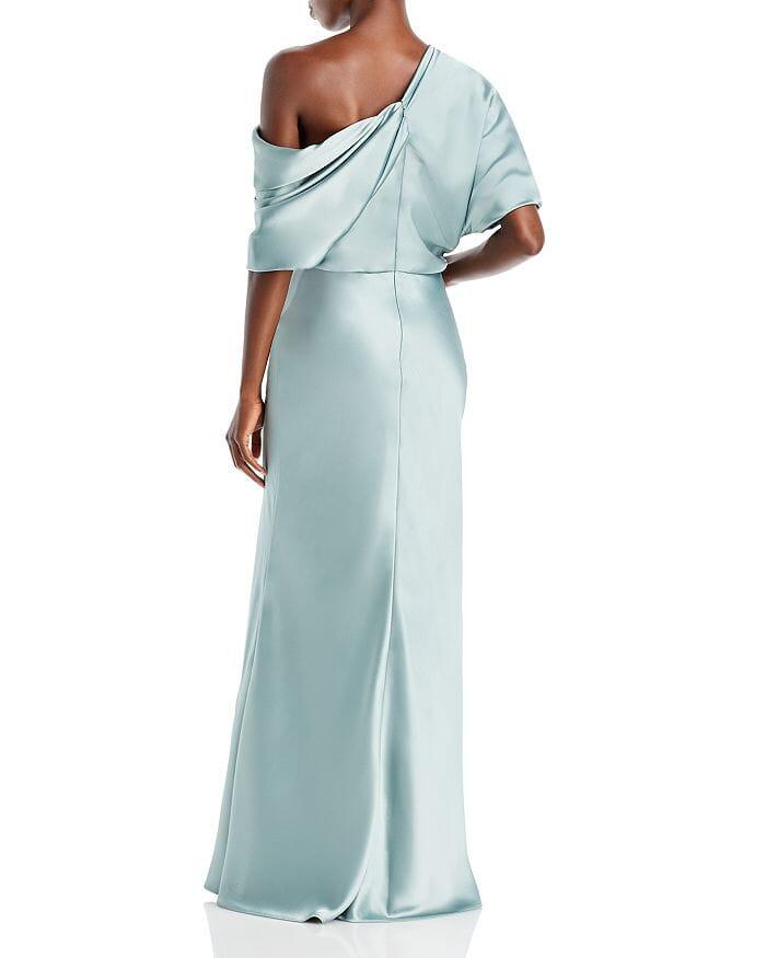 DRAPED SATIN ONE SHOULDER DRESS