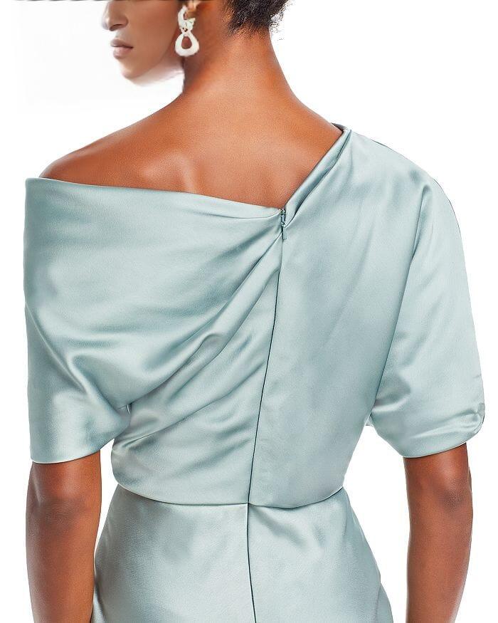 AIIZIE DRAPED SATIN ONE SHOULDER DRESS - product image