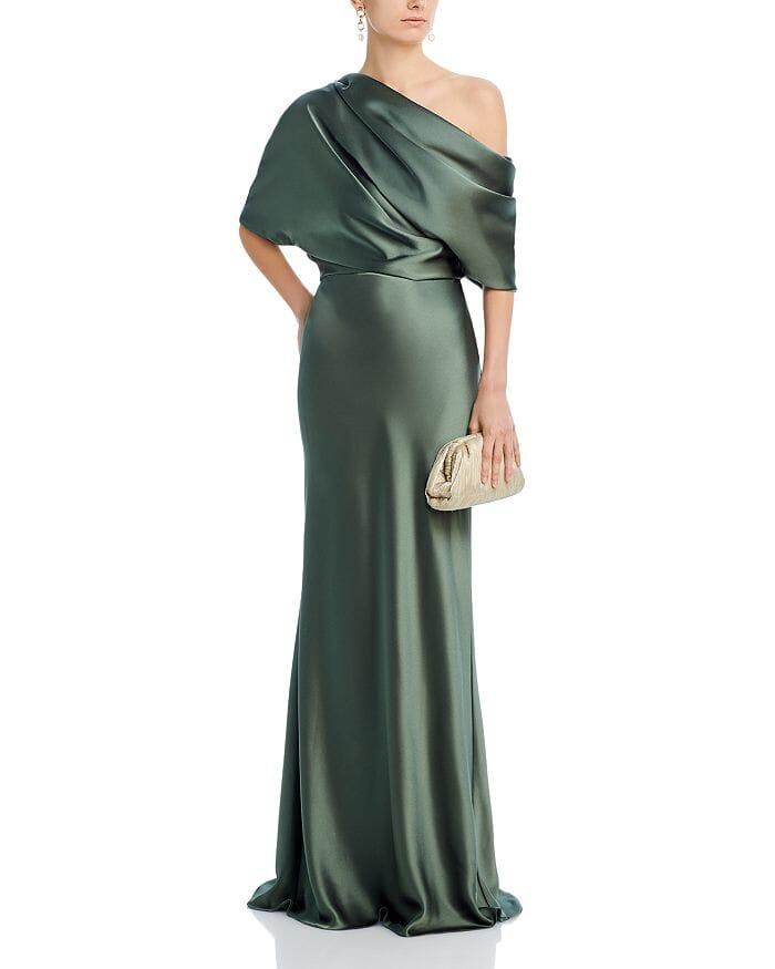 AIIZIE DRAPED SATIN ONE SHOULDER DRESS - product image