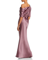 DRAPED SATIN ONE SHOULDER DRESS