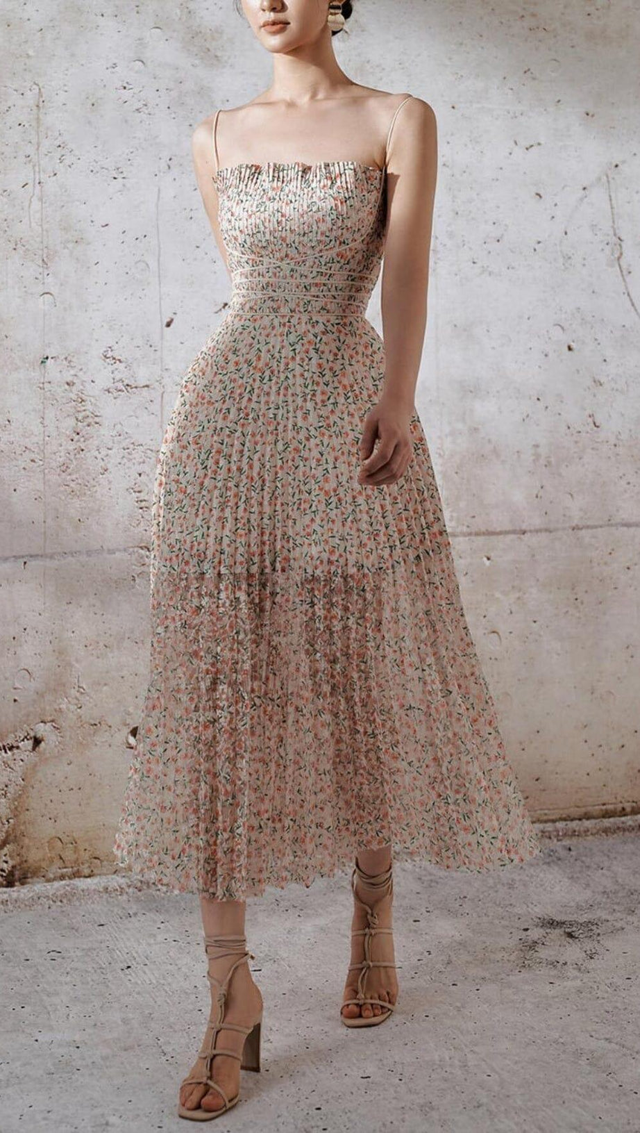 ELEGANT STRAPPY FLORAL DRESS
