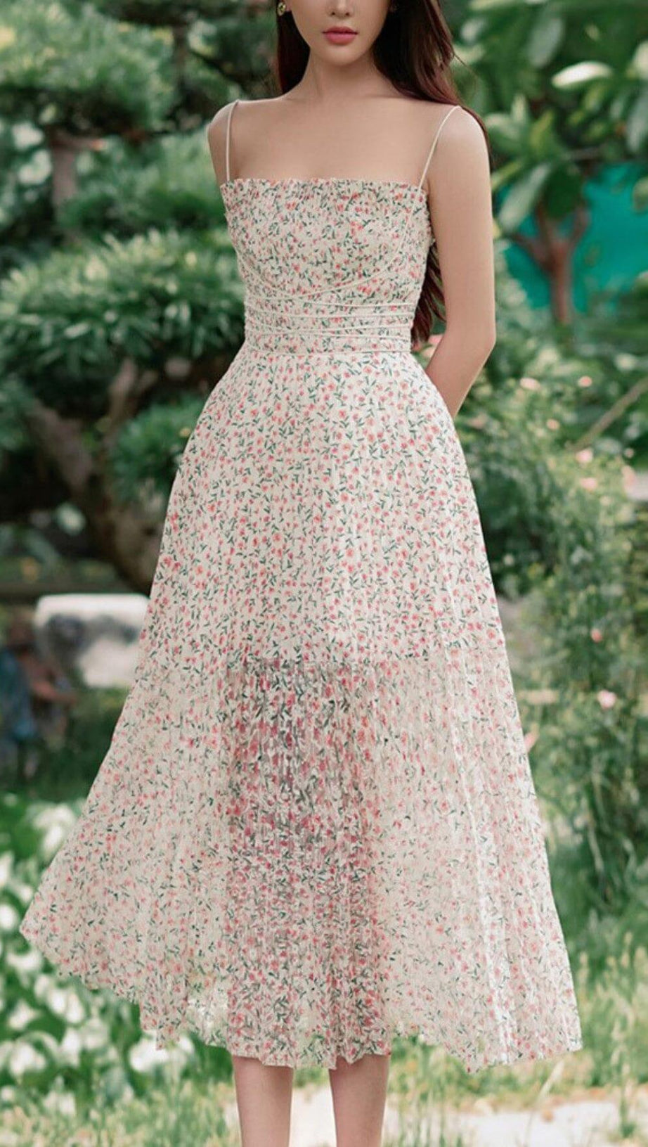 ELEGANT STRAPPY FLORAL DRESS