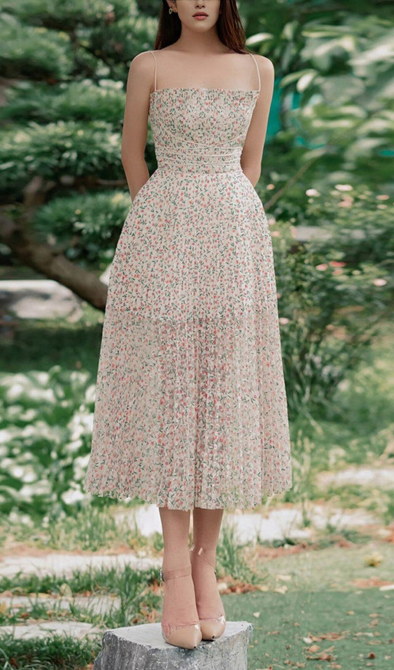 ELEGANT STRAPPY FLORAL DRESS