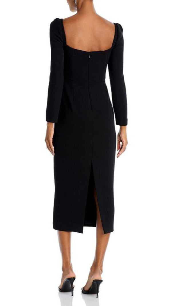 AIIZIE EMBELLISHED LONG SLEEVE MIDI SHEATH DRESS - product image