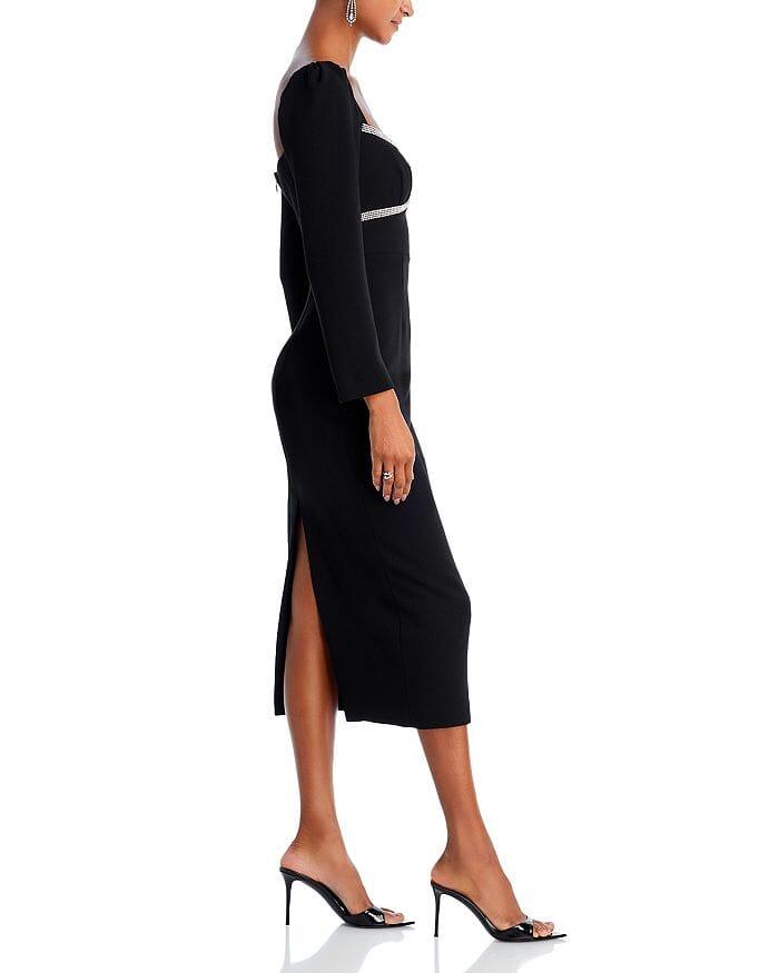 AIIZIE EMBELLISHED LONG SLEEVE MIDI SHEATH DRESS - product image