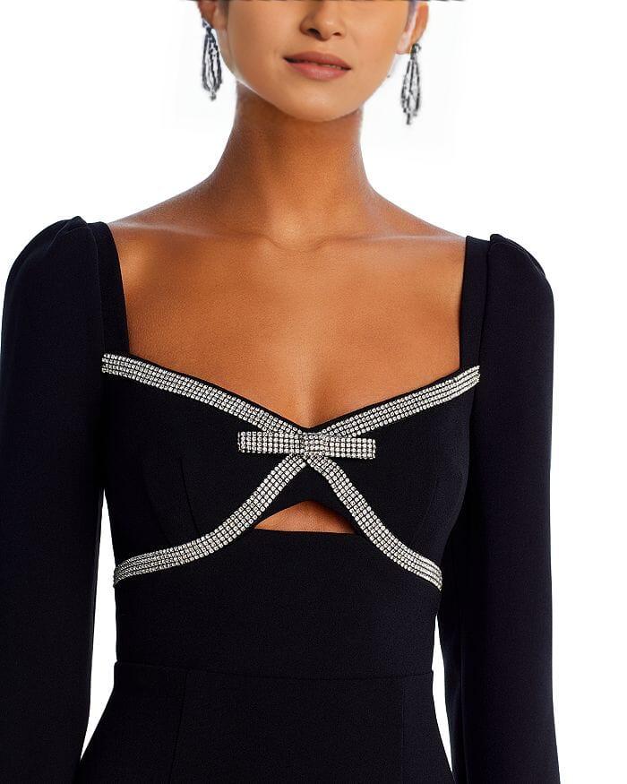 AIIZIE EMBELLISHED LONG SLEEVE MIDI SHEATH DRESS - product image