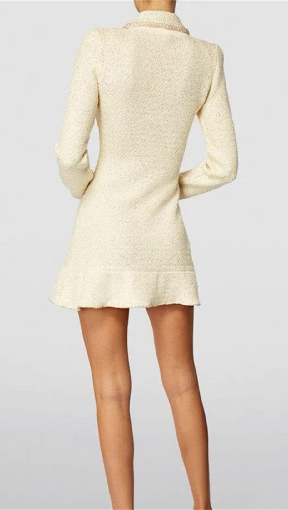 EMBELLISHED SEQUINED BOUCLÉ-KNIT MINI DRESS