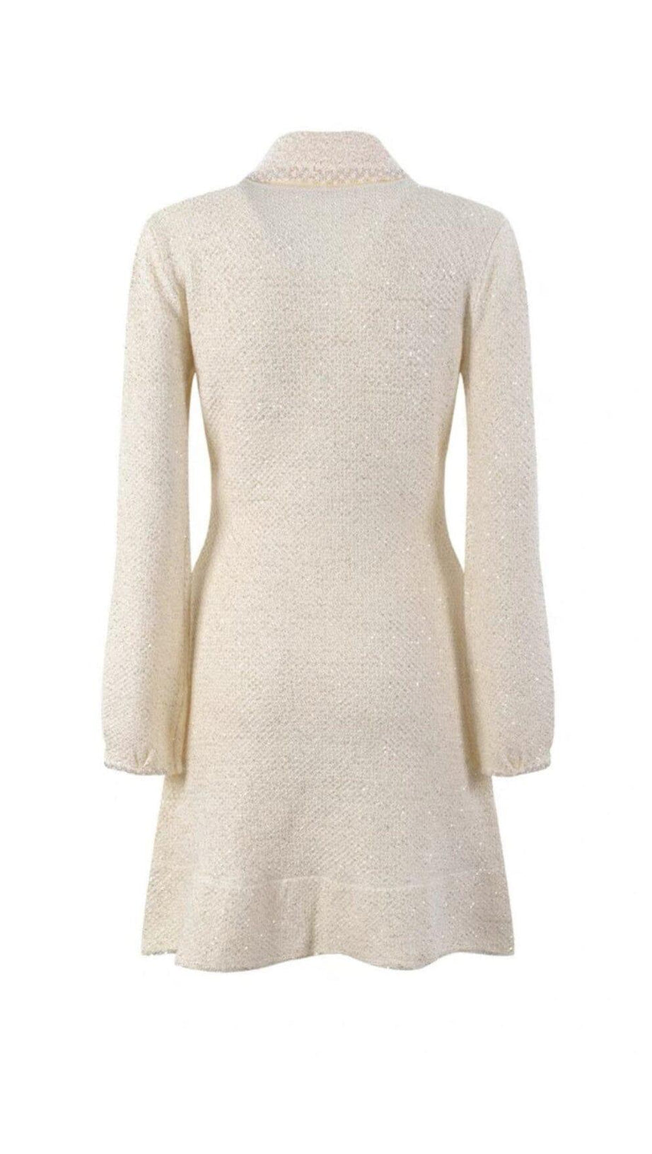 EMBELLISHED SEQUINED BOUCLÉ-KNIT MINI DRESS