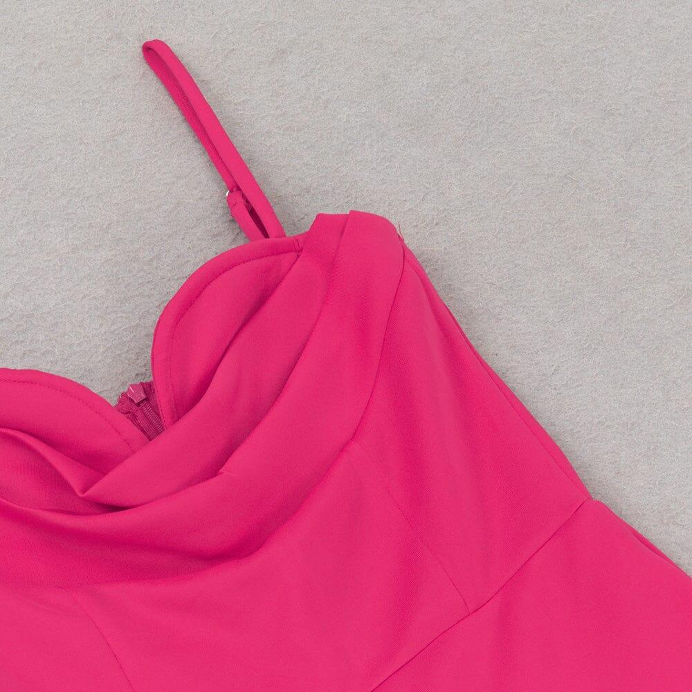 AIIZIE BANDAGE V NECK JUMPSUIT IN ROSE RED - product image