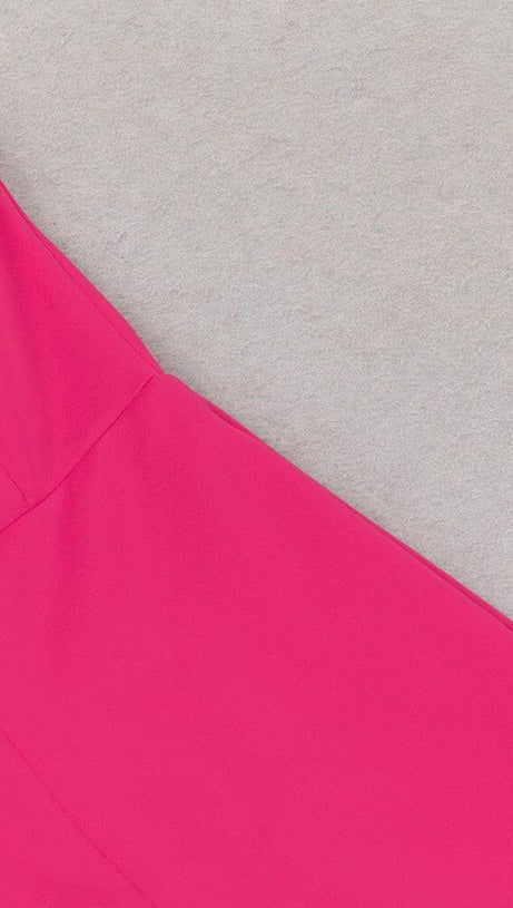 BANDAGE V NECK JUMPSUIT IN ROSE RED