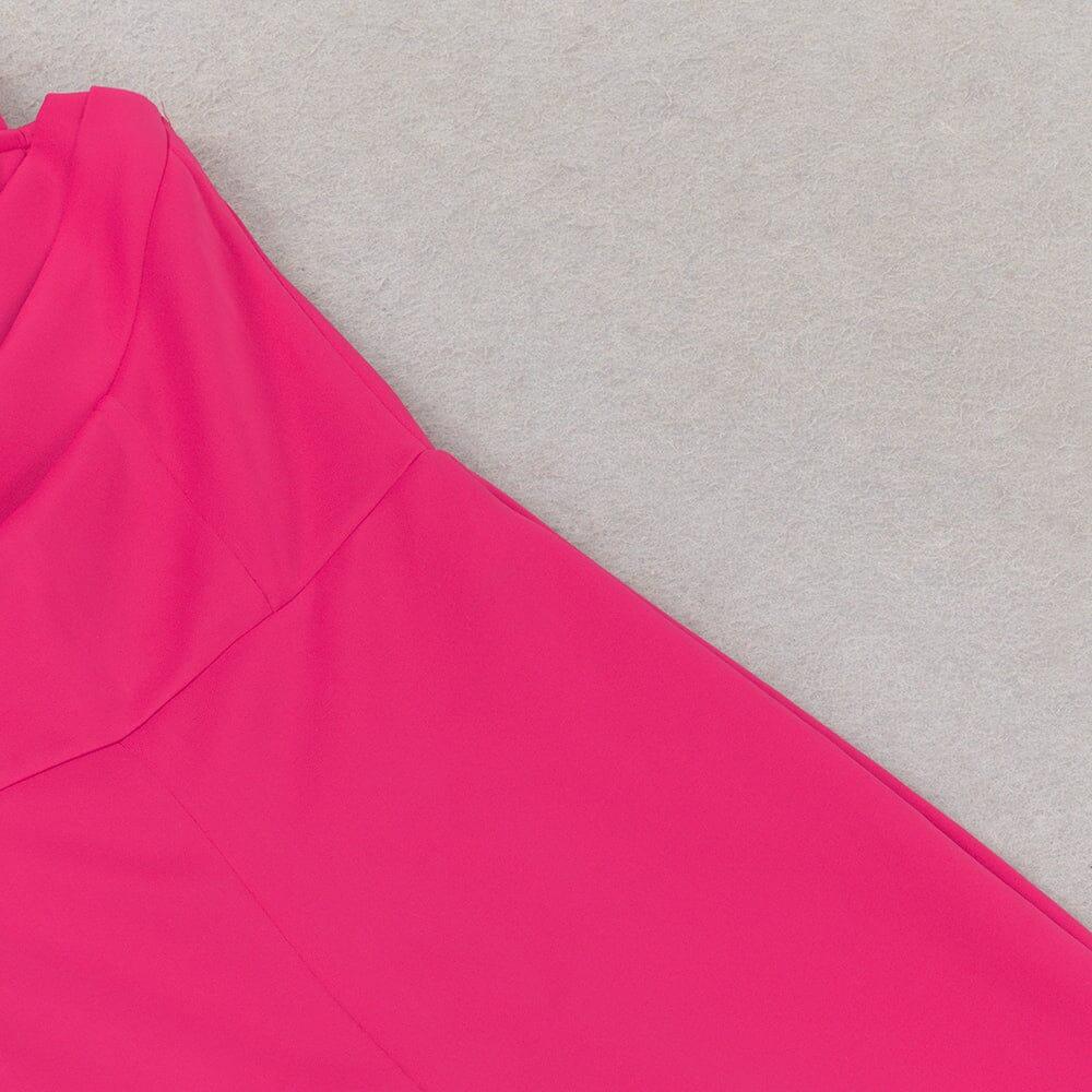 AIIZIE BANDAGE V NECK JUMPSUIT IN ROSE RED - product image