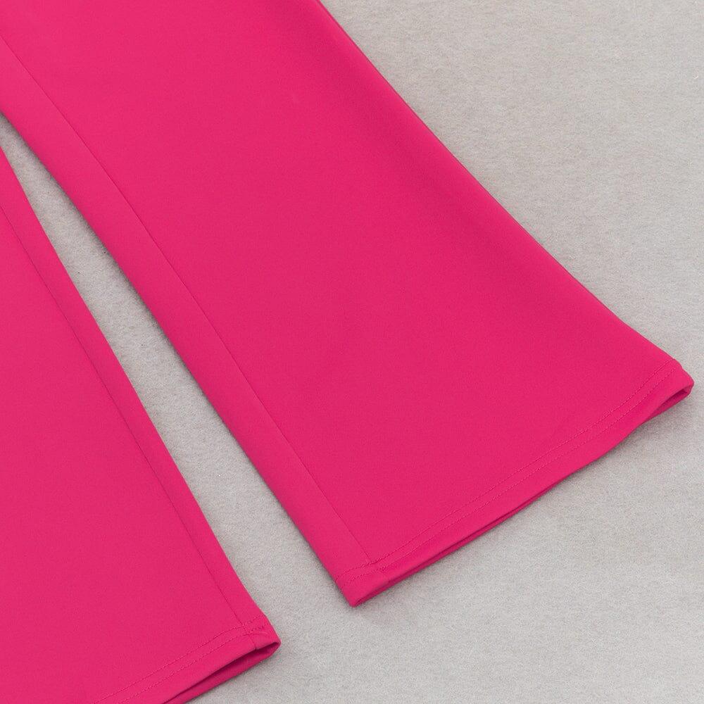 AIIZIE BANDAGE V NECK JUMPSUIT IN ROSE RED - product image