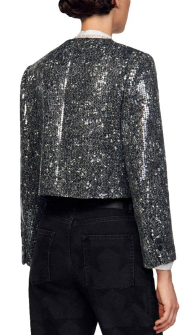 AIIZIE FUNN SEQUINED CROPPED JACKET - product image