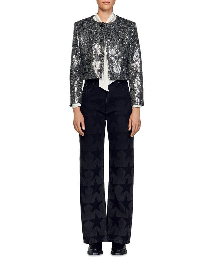 AIIZIE FUNN SEQUINED CROPPED JACKET - product image