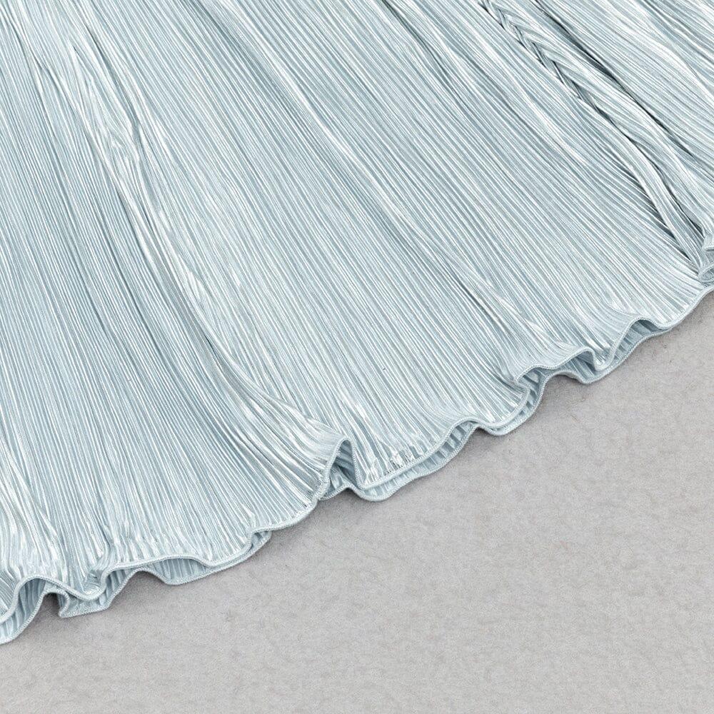 AIIZIE GRAY V-NECK MESH WAISTED LOOSE MINI DRESS - product image