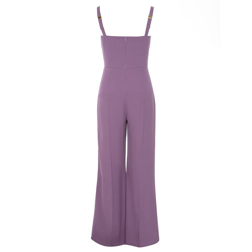 AIIZIE V NECK DIAMOND JUMPSUIT IN PURPLE - product image