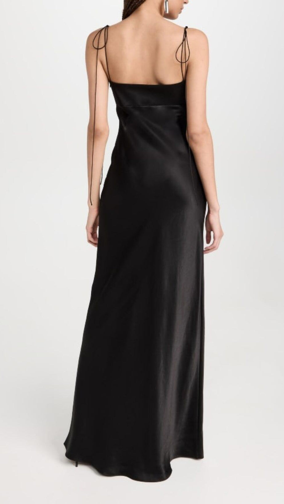 BLACK TULIP SATIN MAXI DRESS
