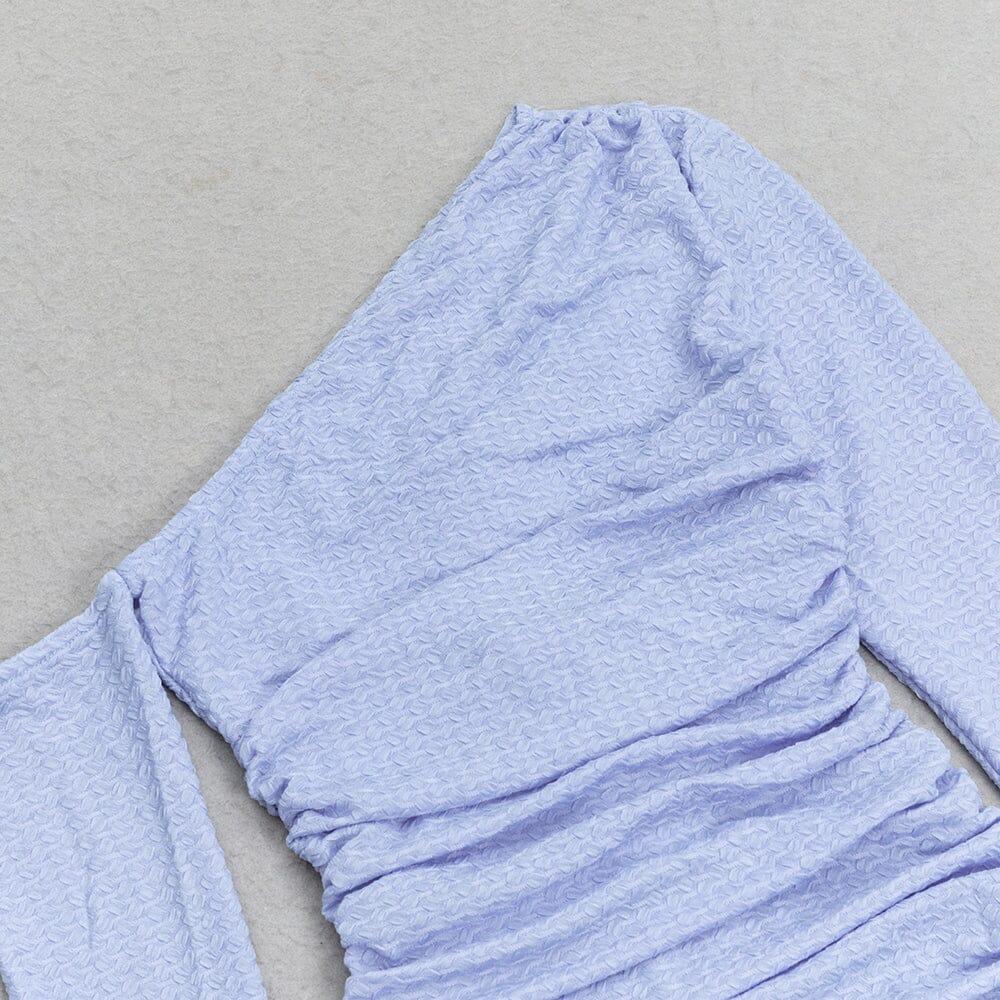 AIIZIE BLUE OFF-SHOULDER LONG-SLEEVED BODYCON MAXI DRESS - product image