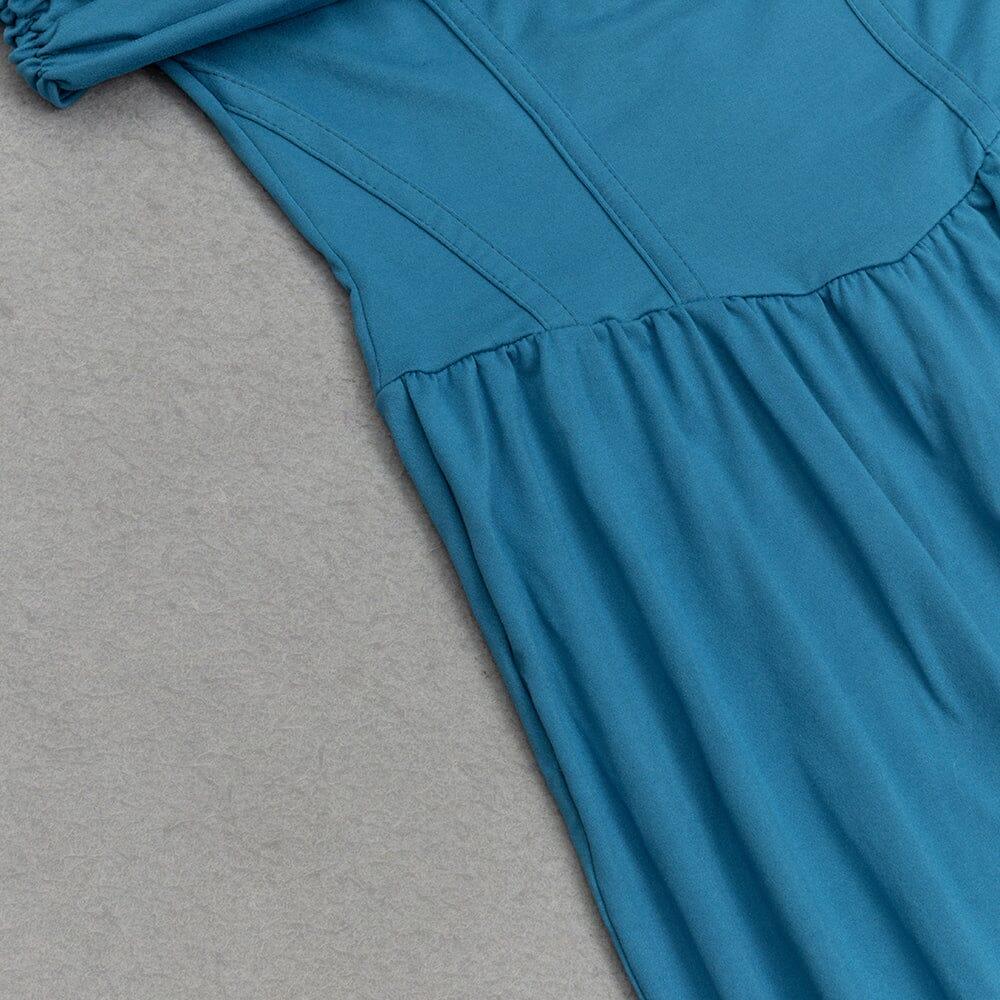AIIZIE BLUE STRAPLESS LONG SLEEVE MAXI DRESS - product image