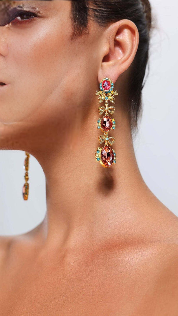 AIIZIE BOW RHINESTONE EARRINGS - product image