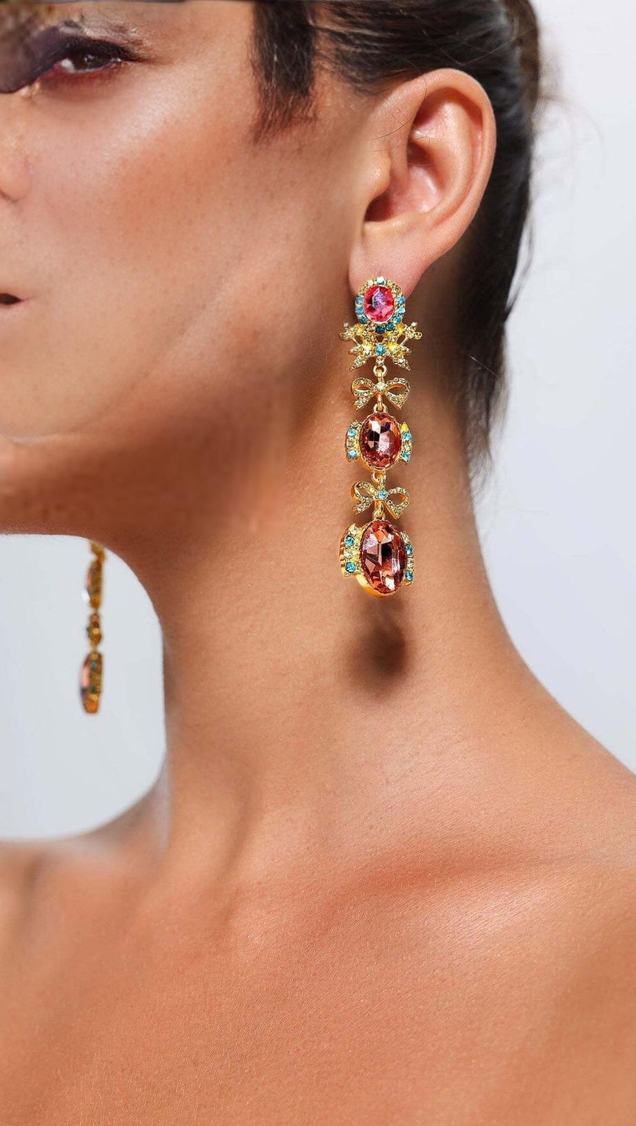 BOW RHINESTONE EARRINGS