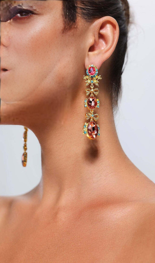 BOW RHINESTONE EARRINGS