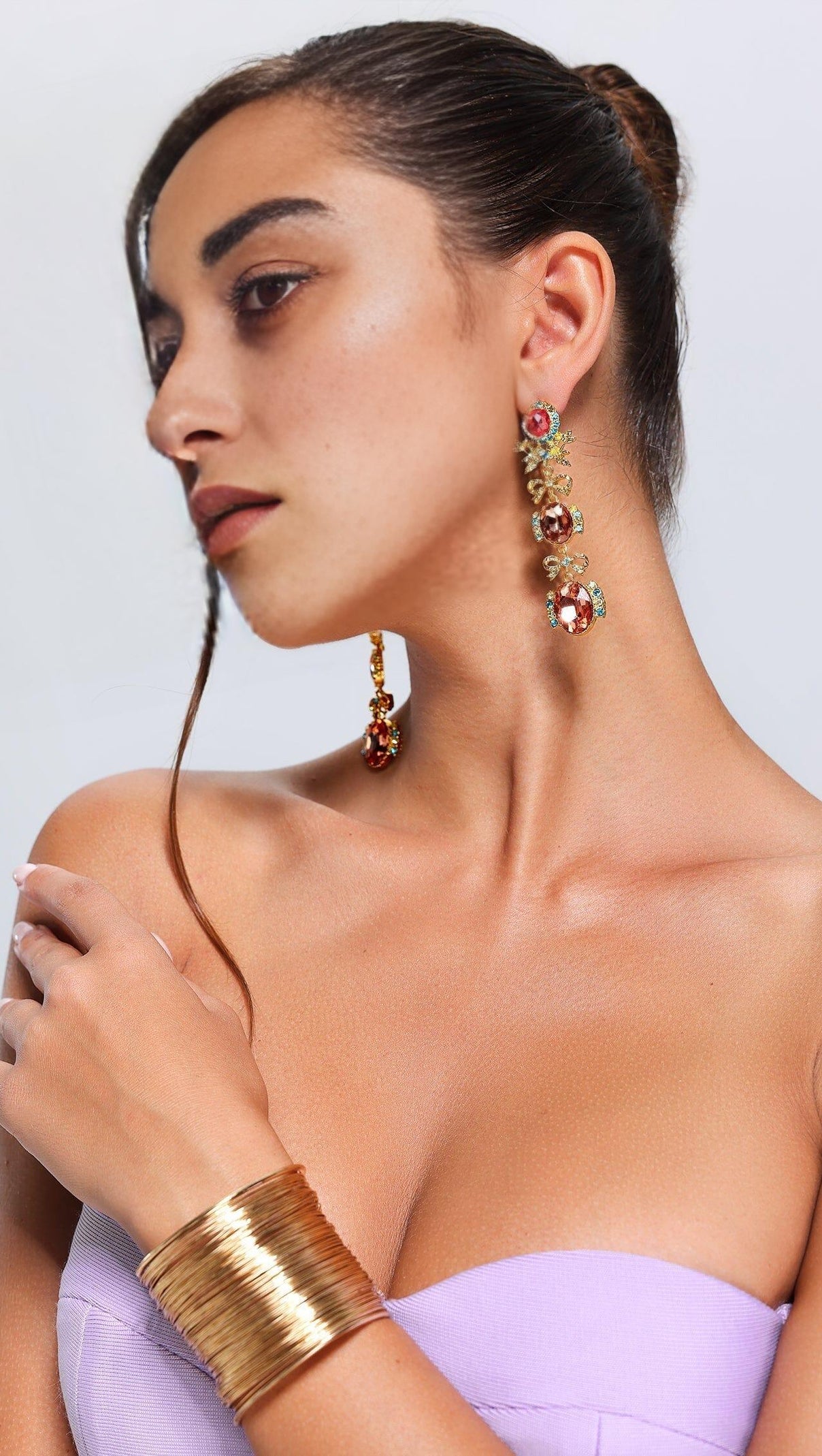 AIIZIE BOW RHINESTONE EARRINGS - product image