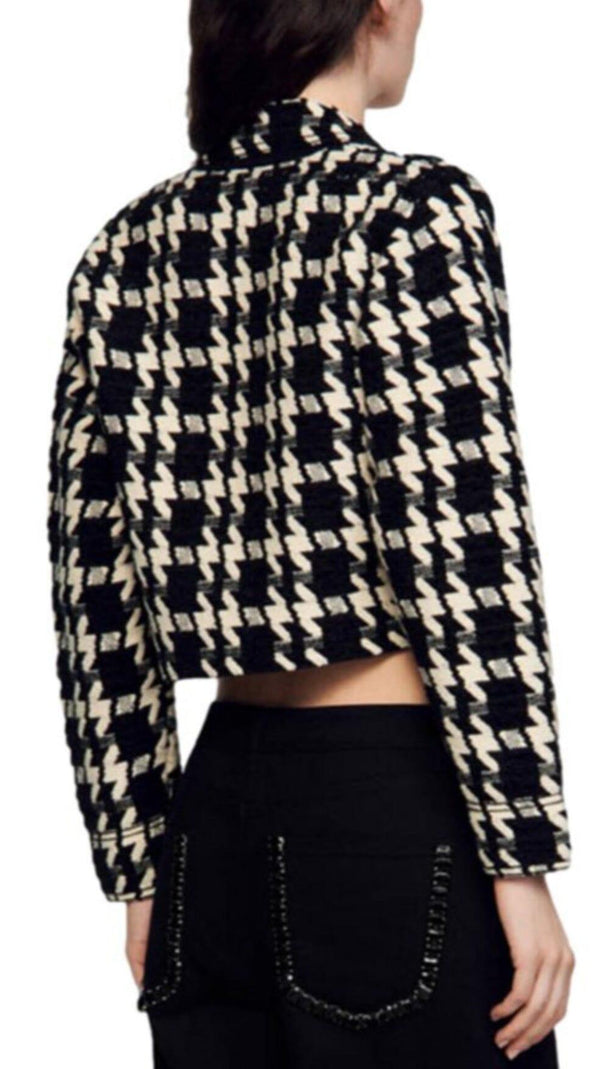 AIIZIE BREE JACQUARD HOUNDSTOOTH SHORT COAT - product image