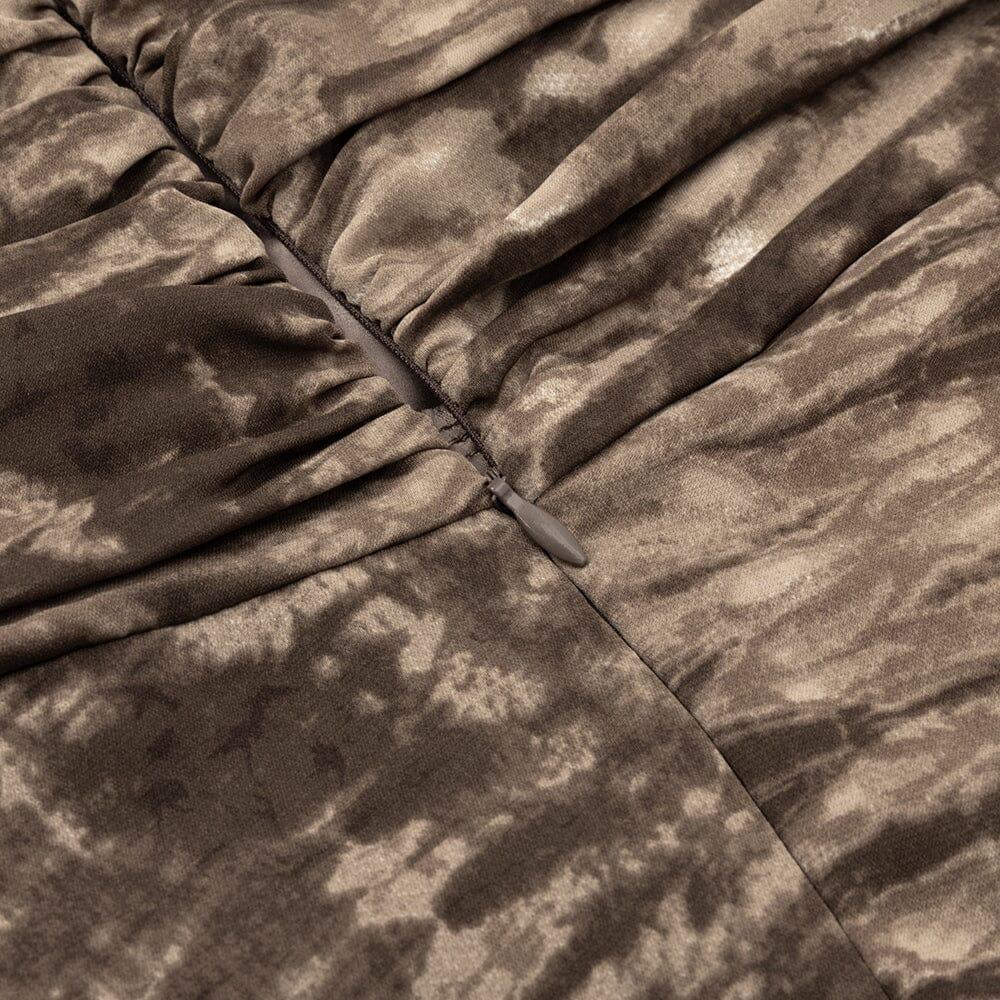 AIIZIE HALTER MAXI PRINT DRESS IN BROWN - product image