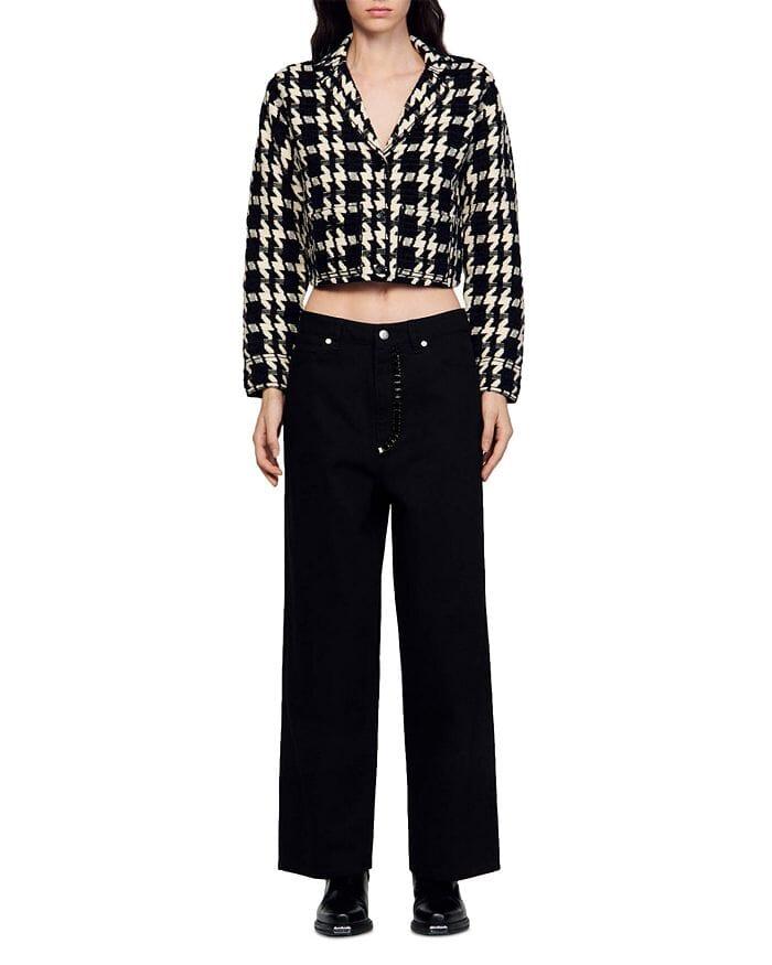 AIIZIE BREE JACQUARD HOUNDSTOOTH SHORT COAT - product image