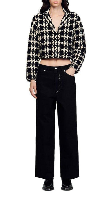 BREE JACQUARD HOUNDSTOOTH SHORT COAT