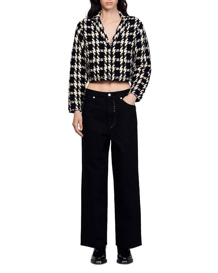 AIIZIE BREE JACQUARD HOUNDSTOOTH SHORT COAT - product image
