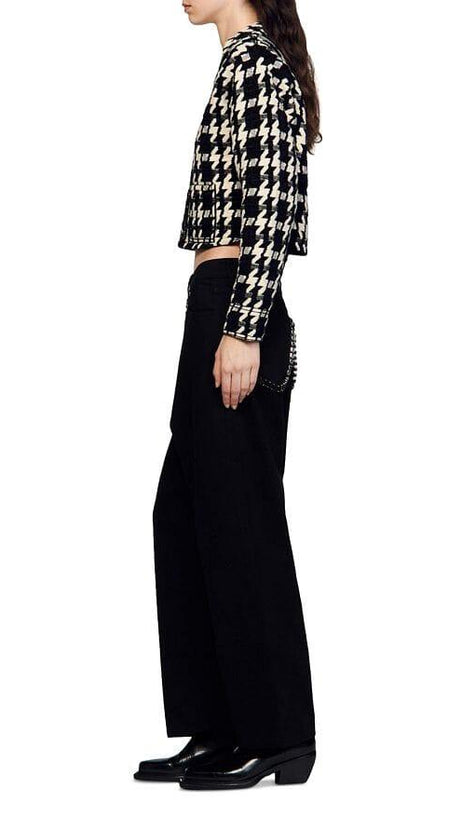 BREE JACQUARD HOUNDSTOOTH SHORT COAT