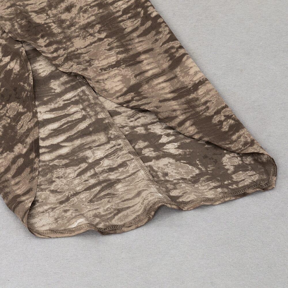 AIIZIE HALTER MAXI PRINT DRESS IN BROWN - product image
