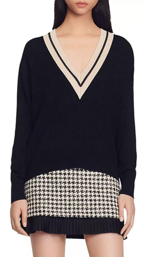 BRIDGET PULLOVER MIT V-AUSSCHNITT 