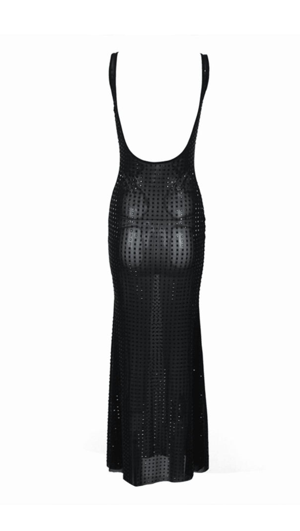 AIIZIE CHESSIE BLACK SEQUIN MAXI DRESS - product image