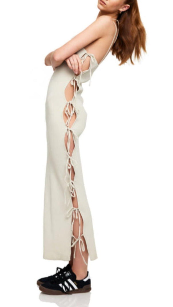 AIIZIE CITY OF ANGELS MIDI DRESS BONE - product image