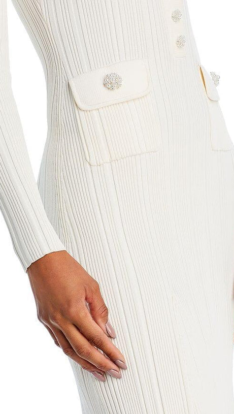 COLLARED KNIT MIDI DRESS