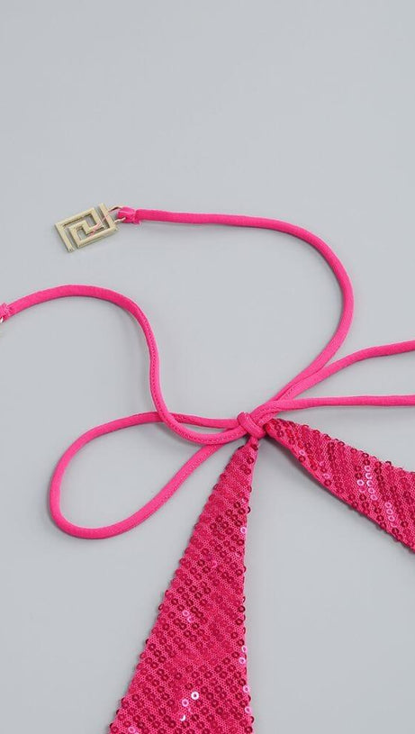 SEQUIN HOLLOW OUT SUIT IN PINK