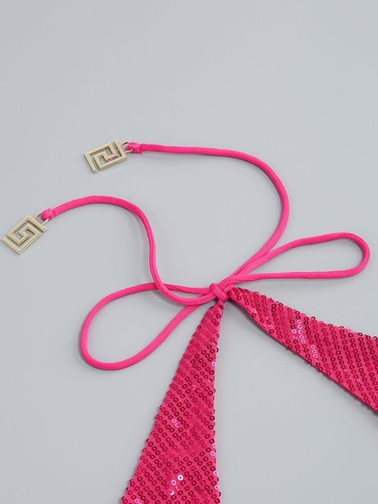 AIIZIE SEQUIN HOLLOW OUT SUIT IN PINK - product image