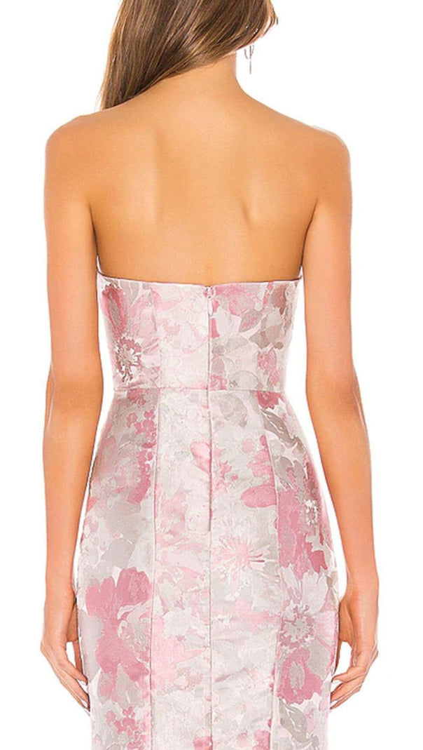 AIIZIE FLORAL STRAPLESS MAXI DRESS IN PINK - product image