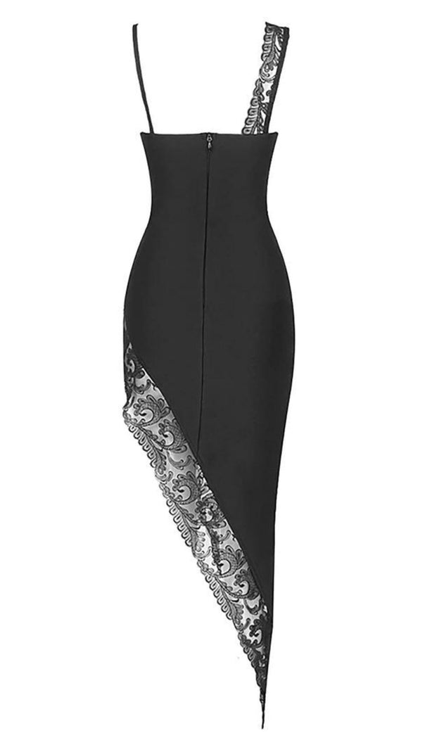 AIIZIE ONE SHOULDER BANDAGE DRESS IN BLACK - product image